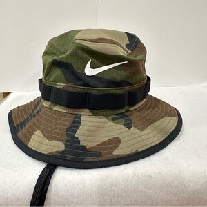 Nike Green and Brown Camouflage Bucket Hat